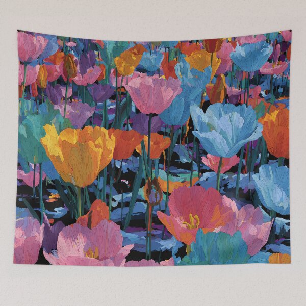 Item preview, Tulips Color Explosion Vibrant Floral Painting designed and sold by AutoPopStudio.