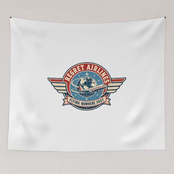 Item preview, Regret Airlines Parody Logo Tee designed and sold by Inkworksbyshery.