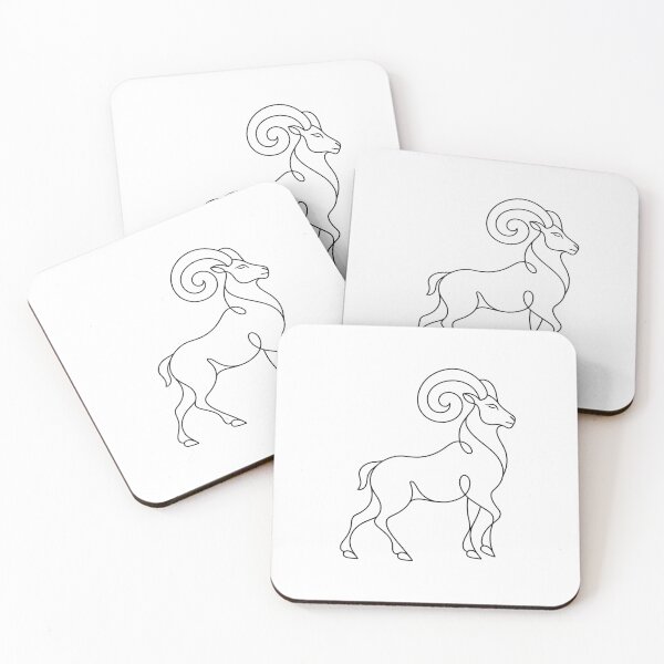 Item preview, Aries Ram Minimal Line Art designed and sold by LineArtDrawing.