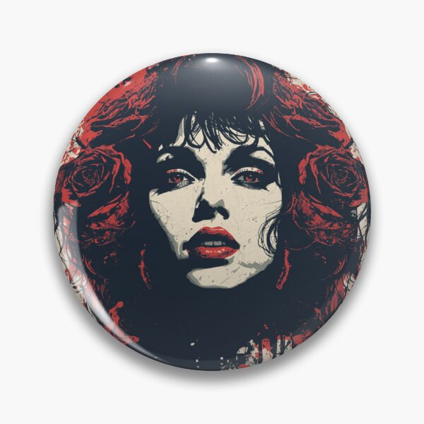 Item preview, Retro Grunge Woman Portrait Roses Paint Drips designed and sold by ERODED SELF.