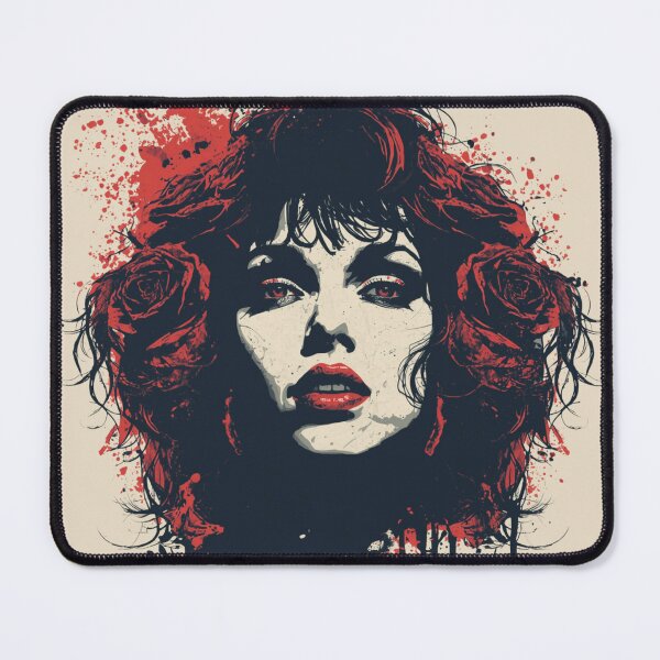 Item preview, Retro Grunge Woman Portrait Roses Paint Drips designed and sold by ERODED SELF.