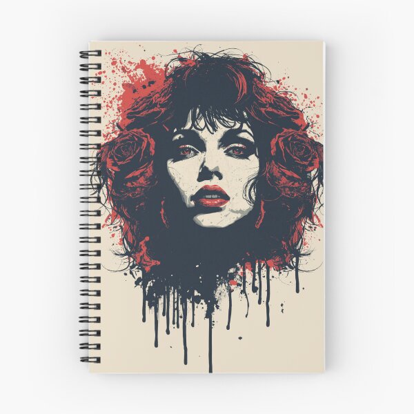 Item preview, Retro Grunge Woman Portrait Roses Paint Drips designed and sold by ERODED SELF.