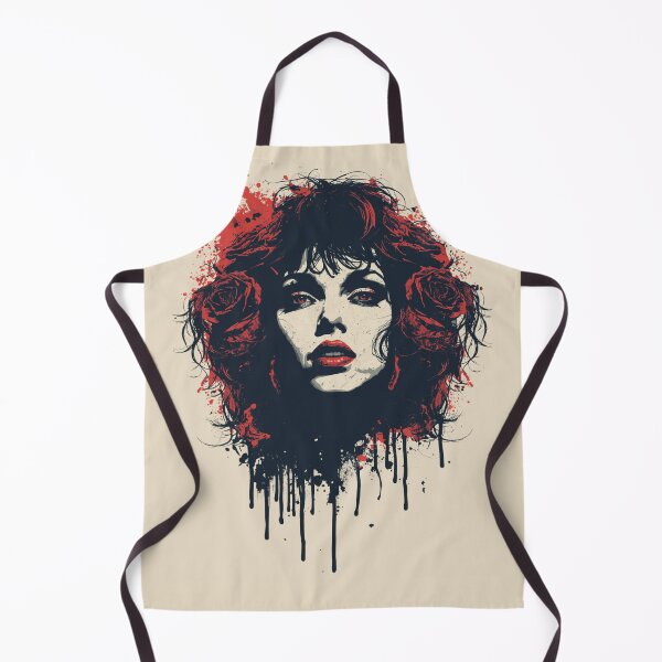 Item preview, Retro Grunge Woman Portrait Roses Paint Drips designed and sold by ERODED SELF.
