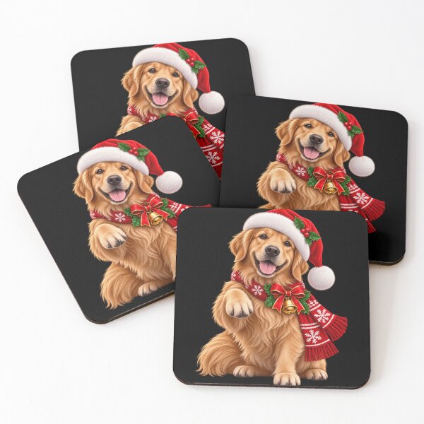 Item preview, Cute Golden Retriever Christmas Hat Festive Dog designed and sold by StaticEmpire.