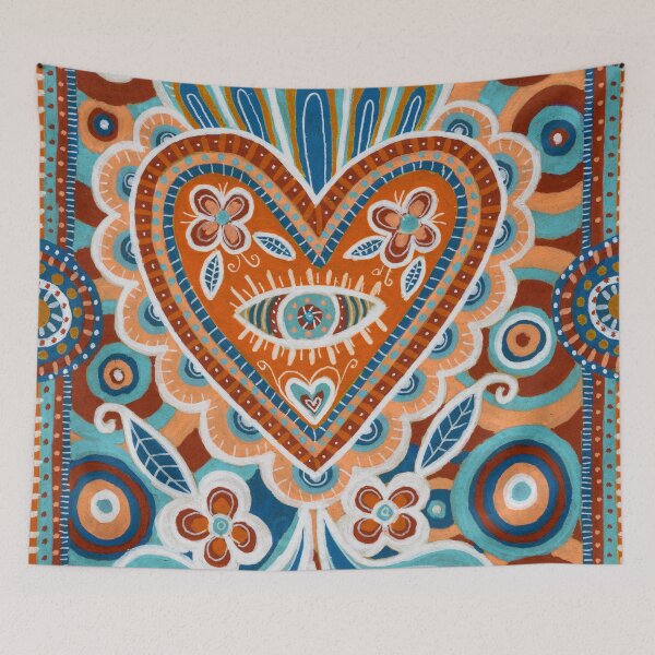 Item preview, Folk Heart Eye Milagro Pattern designed and sold by Fani*.
