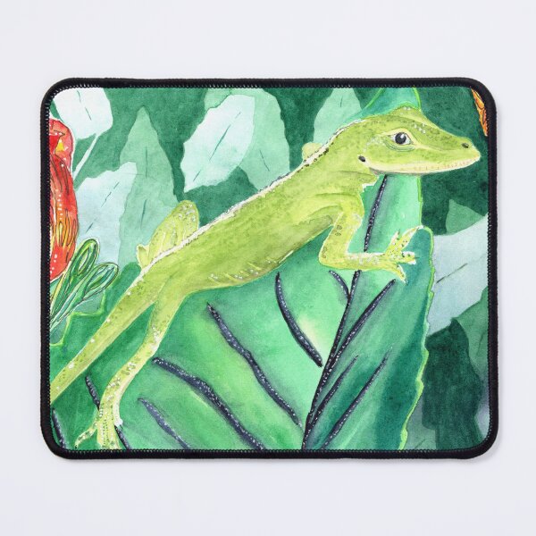 Item preview, Green Anole Reptile watercolor designed and sold by Sonoran Glimmer.