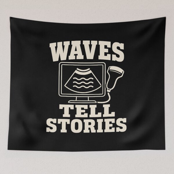 Item preview, Waves Tell Stories Sonographer Diagnostic Ultrasound Gift designed and sold by DreamLayerStudio.