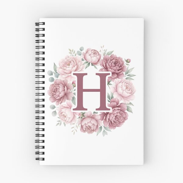 Item preview, Letter H Pink Peony Floral Monogram designed and sold by ITCHAWAWAA.