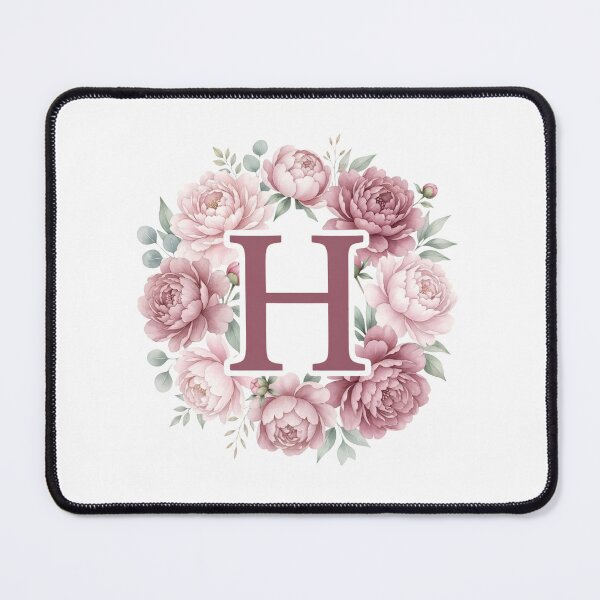 Item preview, Letter H Pink Peony Floral Monogram designed and sold by ITCHAWAWAA.