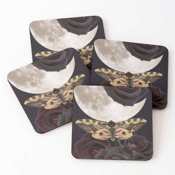 Item preview, Moonlit Black Roses and Moth designed and sold by DukeNiko.