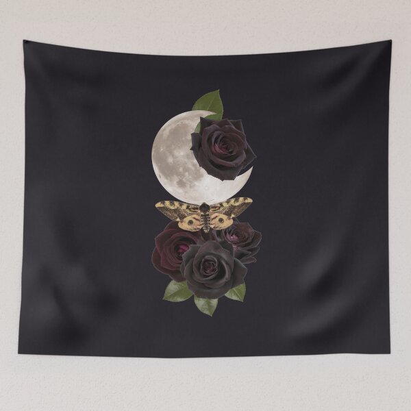 Item preview, Moonlit Black Roses and Moth designed and sold by DukeNiko.