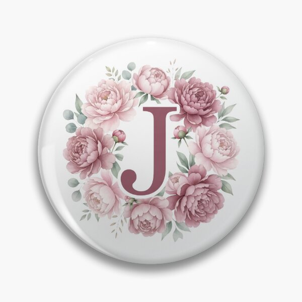Item preview,  Letter J Pink Peony Floral Monogram designed and sold by ITCHAWAWAA.