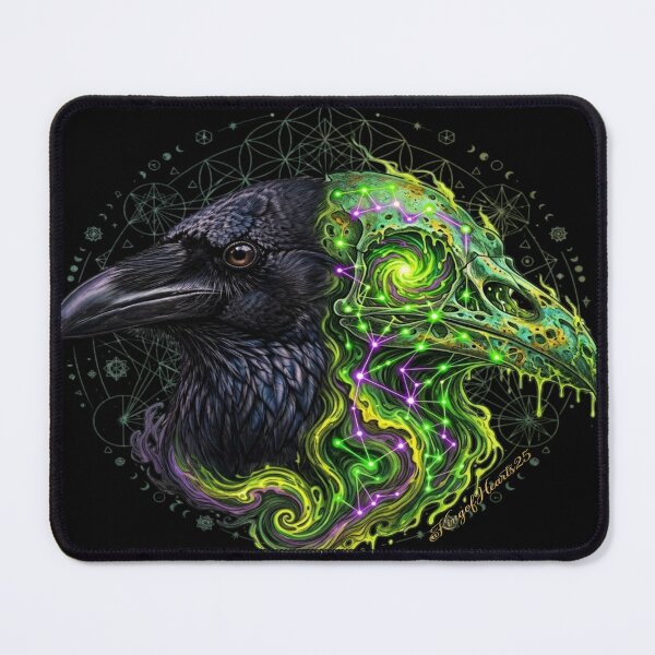 Item preview, Toxic Acid Raven Sacred Geometry - Bio Luminescent Crow Design designed and sold by KingofHearts25.