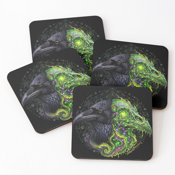Item preview, Toxic Acid Raven Sacred Geometry - Bio Luminescent Crow Design designed and sold by KingofHearts25.