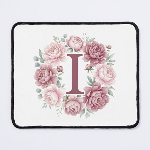 Item preview, Letter I Pink Peony Floral Monogram designed and sold by ITCHAWAWAA.