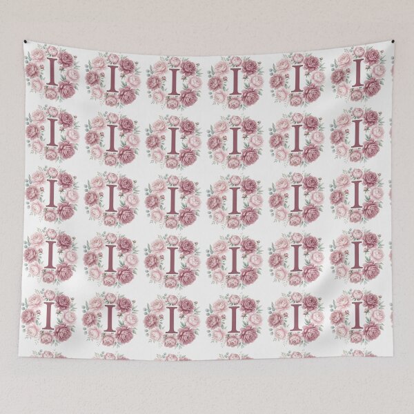 Item preview, Letter I Pink Peony Floral Monogram designed and sold by ITCHAWAWAA.