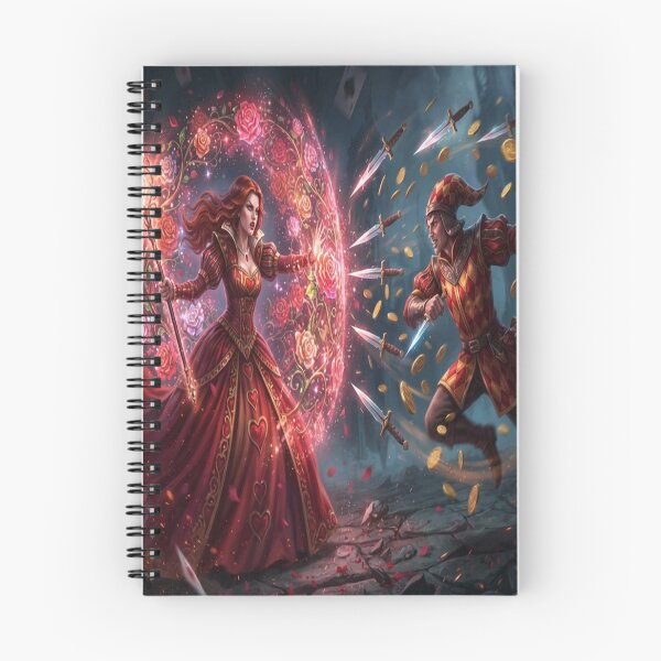 Item preview, Queen of Hearts vs Jester Card Duel with Magic Roses and Daggers designed and sold by AfresStudio.