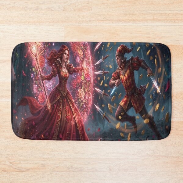 Item preview, Queen of Hearts vs Jester Card Duel with Magic Roses and Daggers designed and sold by AfresStudio.