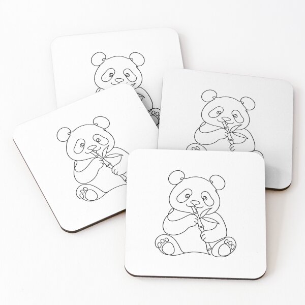 Item preview, Panda Bamboo Minimal Line Art designed and sold by LineArtDrawing.