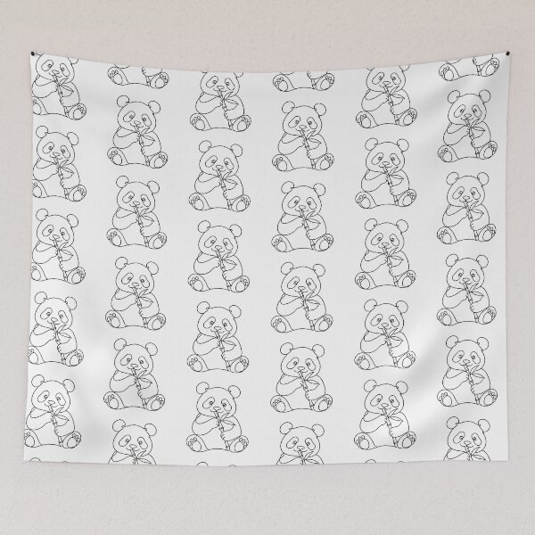 Item preview, Panda Bamboo Minimal Line Art designed and sold by LineArtDrawing.