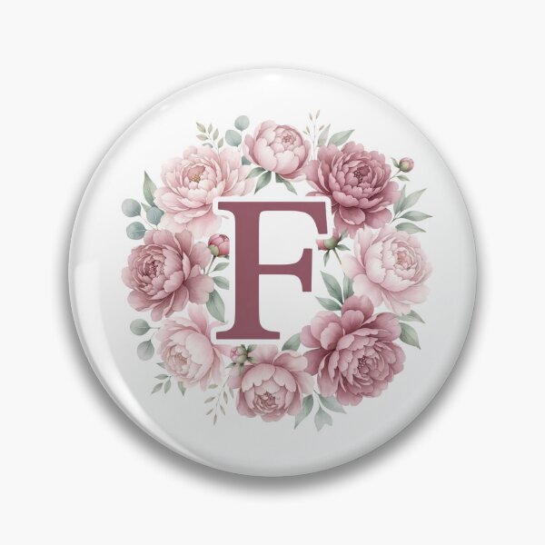 Item preview, Letter F Pink Peony Floral Monogram designed and sold by ITCHAWAWAA.