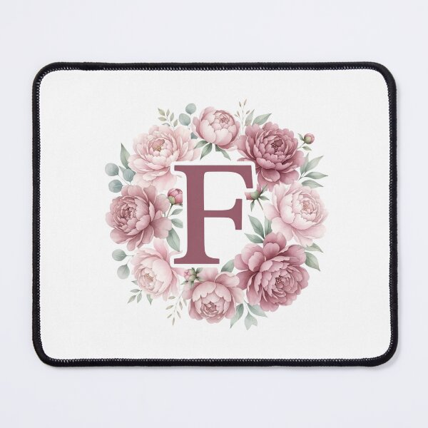 Item preview, Letter F Pink Peony Floral Monogram designed and sold by ITCHAWAWAA.