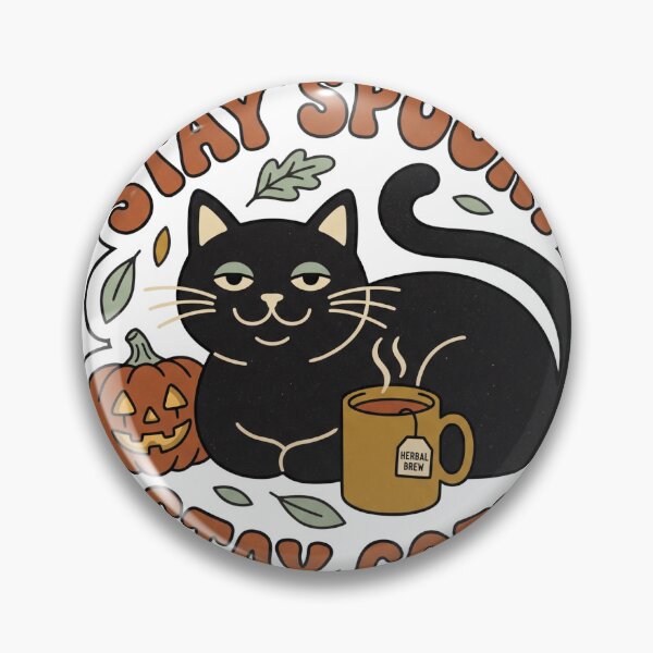 Item preview, Stay Spooky Stay Cozy Halloween Cat Retro designed and sold by SnazzifyDigital.
