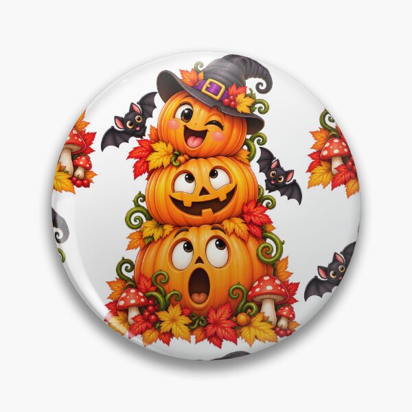 Item preview, Funny Halloween Pumpkin Trio – Three Silly Jack-O-Lanterns designed and sold by Clothes With Smiling Animals Walt Gral.