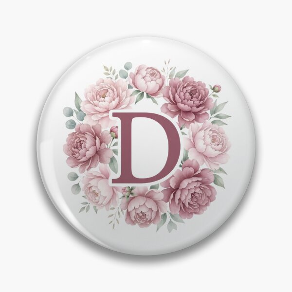 Item preview, Letter D Pink Peony Floral Monogram designed and sold by ITCHAWAWAA.