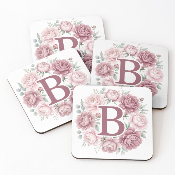 Item preview,  Letter B Pink Peony Floral Monogram designed and sold by ITCHAWAWAA.