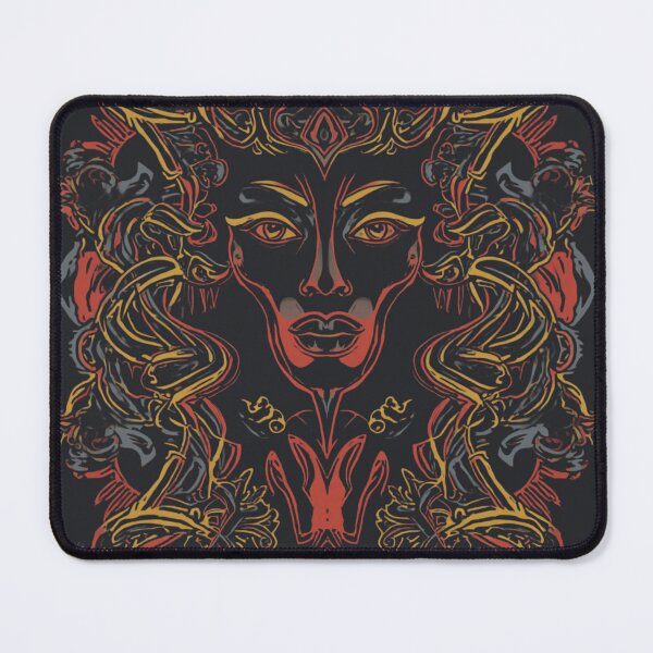 Item preview, Symmetrical Psychedelic Goddess Tribal Line Art designed and sold by ERODED SELF.