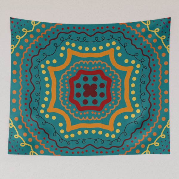 Item preview, Autumn mandala turquoise b designed and sold by Ana Gorozpe.