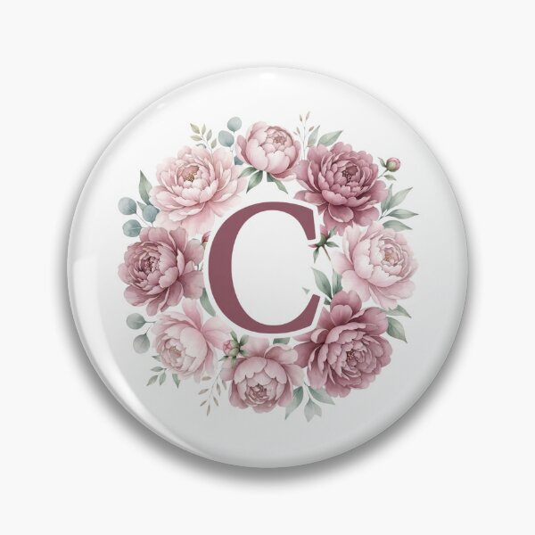 Item preview, Letter C Pink Peony Floral Monogram designed and sold by ITCHAWAWAA.