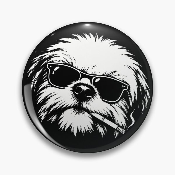 Item preview, Smoking Shih Tzu Vintage Funny Dog Portrait Humor designed and sold by Kladhadredo.