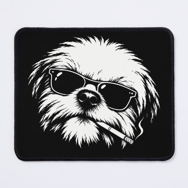 Item preview, Smoking Shih Tzu Vintage Funny Dog Portrait Humor designed and sold by Kladhadredo.