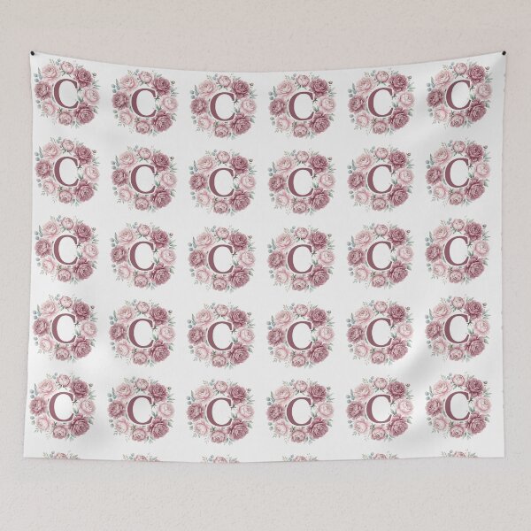 Item preview, Letter C Pink Peony Floral Monogram designed and sold by ITCHAWAWAA.