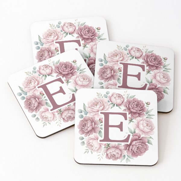 Item preview,  Letter E Pink Peony Floral Monogram designed and sold by ITCHAWAWAA.