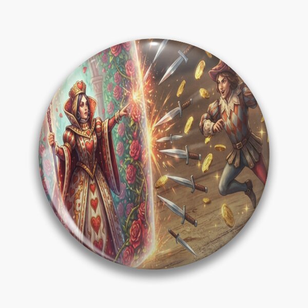 Item preview, Magical Queen Card and Jester Battle Strategy Art designed and sold by AfresStudio.