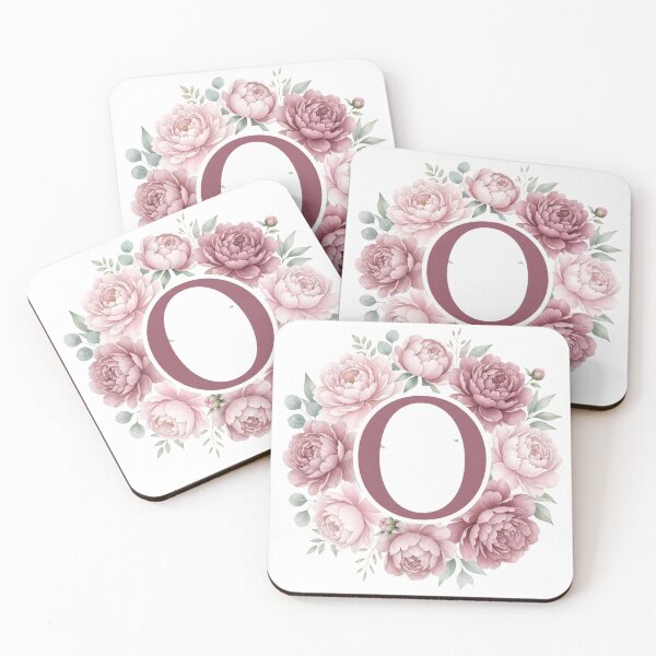 Item preview, Letter O Pink Peony Floral Monogram designed and sold by ITCHAWAWAA.