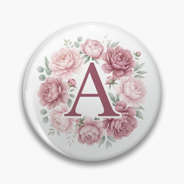 Item preview, Letter A Pink Peony Floral Monogram designed and sold by ITCHAWAWAA.