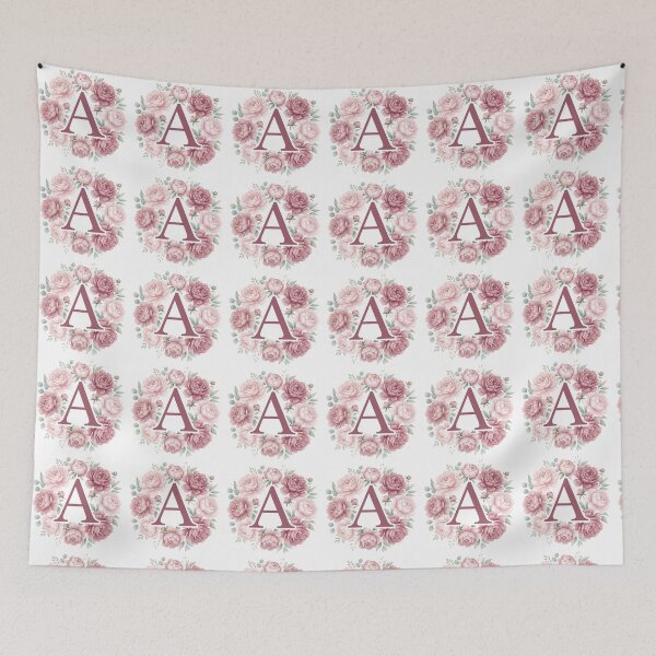 Item preview, Letter A Pink Peony Floral Monogram designed and sold by ITCHAWAWAA.