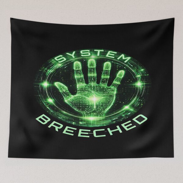 Item preview, Cyberpunk Hacker - SYSTEM BREECHED Neon Green Hand designed and sold by Dakson Design - Fantasy Art.