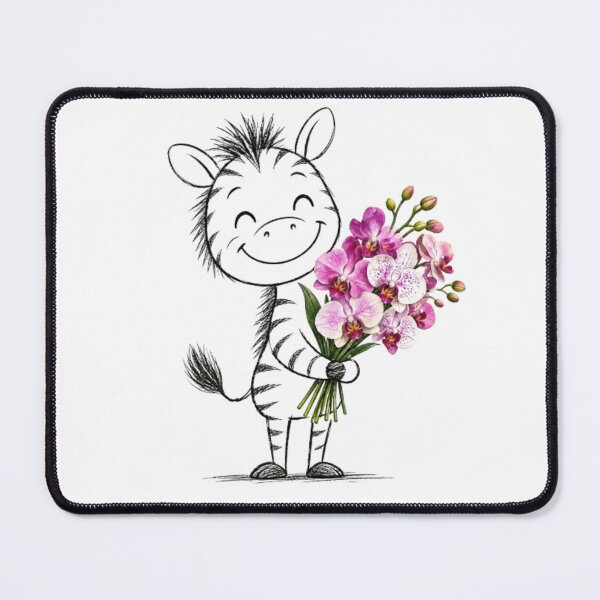 Item preview, Zebra Holding Pink Orchid Bouquet designed and sold by Snurly.