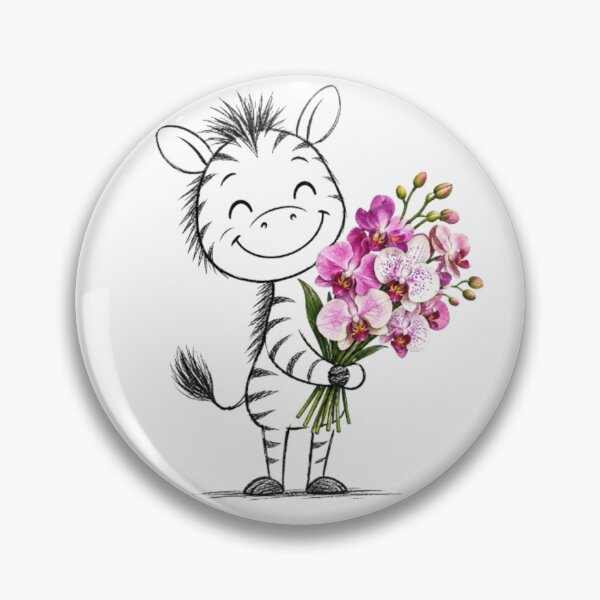 Item preview, Zebra Holding Pink Orchid Bouquet designed and sold by Snurly.