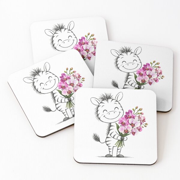 Item preview, Zebra Holding Pink Orchid Bouquet designed and sold by Snurly.
