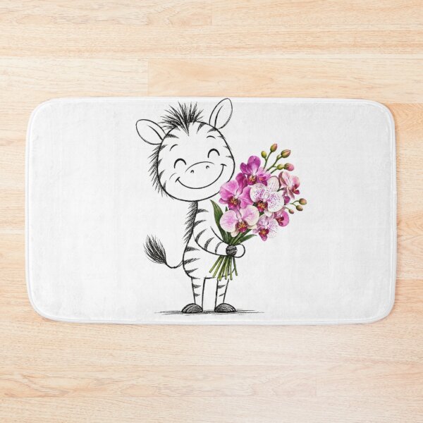 Item preview, Zebra Holding Pink Orchid Bouquet designed and sold by Snurly.
