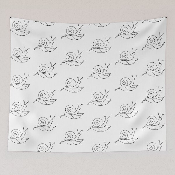 Item preview, Snail Leaf Minimal Line Art designed and sold by LineArtDrawing.