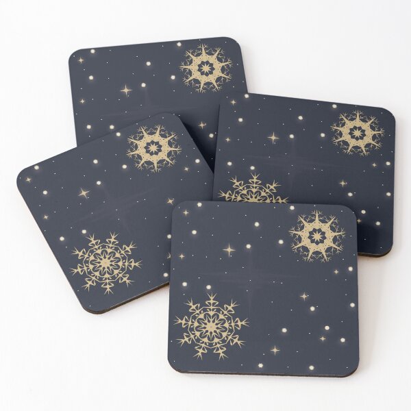 Item preview, Golden Snowflakes Night Sky - Christmas Gift designed and sold by photossmirnov.