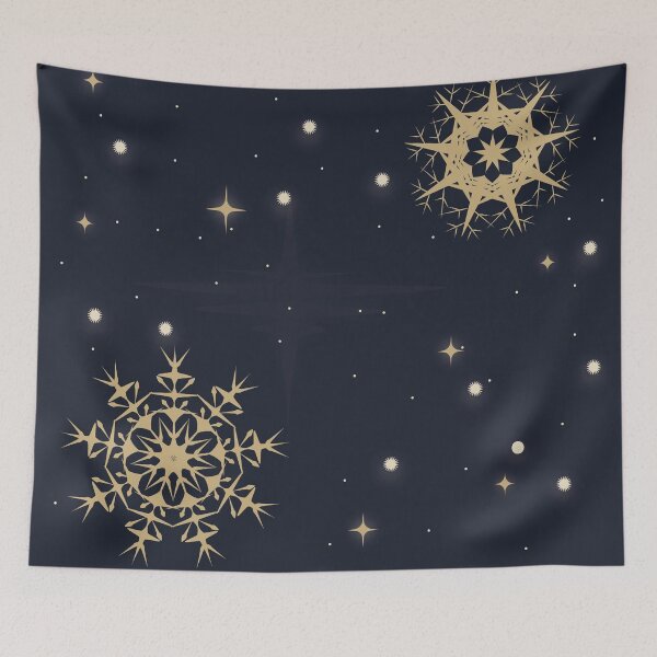 Item preview, Golden Snowflakes Night Sky - Christmas Gift designed and sold by photossmirnov.