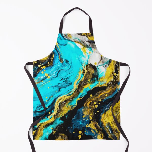 Item preview, Turquoise Gold Fluid Abstract designed and sold by Exodoi.